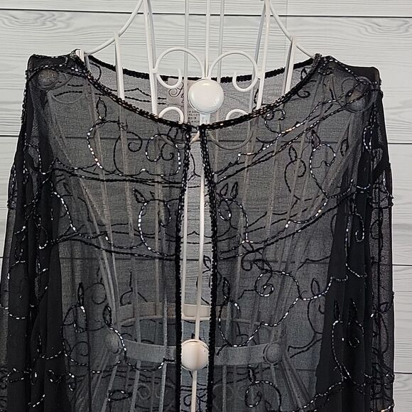 JMD Signature beaded open front sheer formal wear Women's Size 1X - Picture 2 of 12